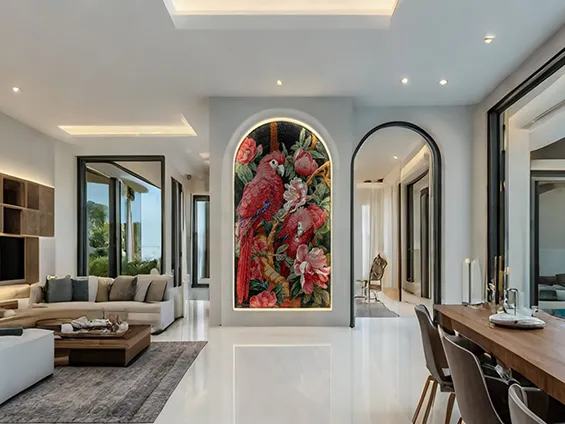 How hotels use bathroom with Custom Mosaic Art to enhance guest experience