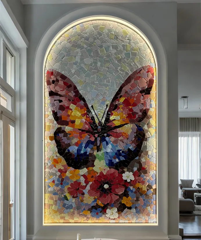 BZ28-02 "Dream Perch" Colorful Mosaic Artwork