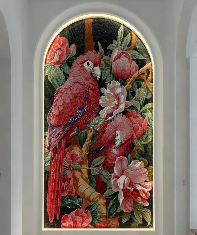 BZ28-01 "Blooming Plumage" Crystal Mosaic Artwork