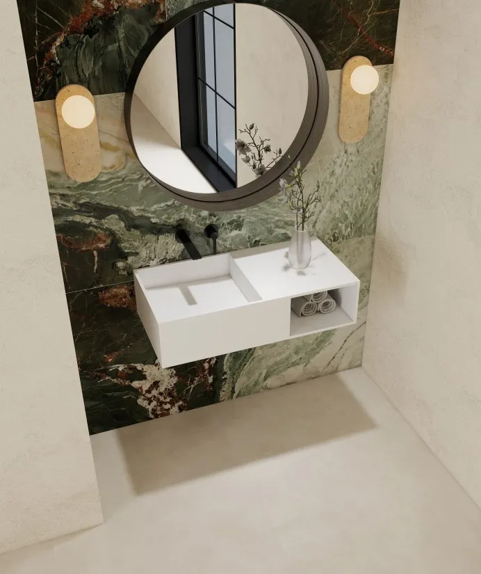 BZ09-01S Elegant Durable Wall-hung Solid Surface Basin