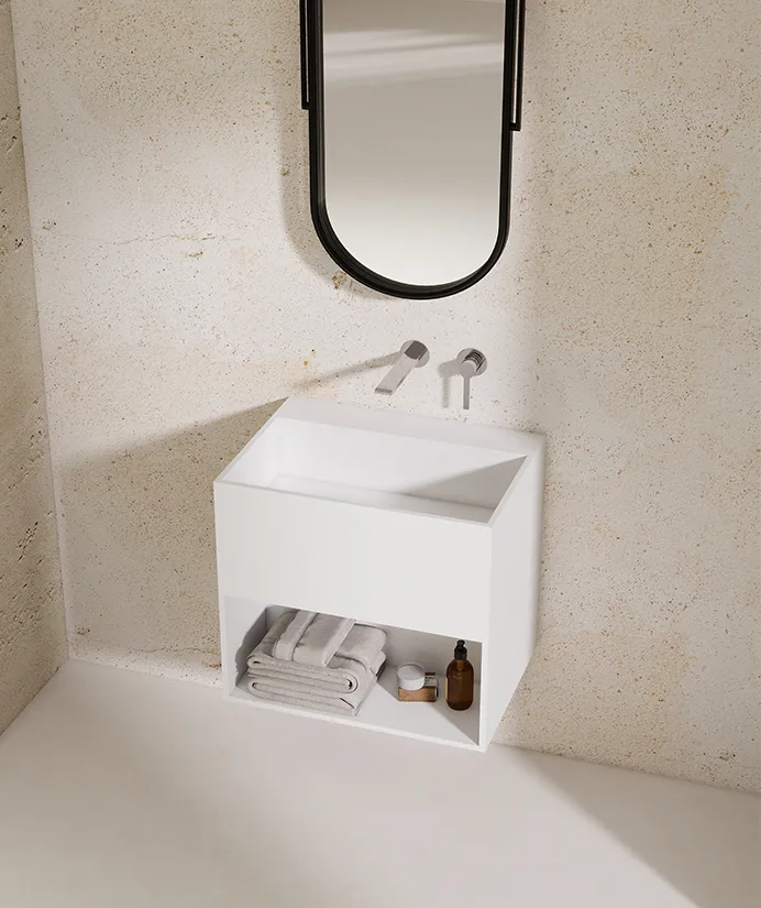 BZ09-02S Customizable Luxury Wall-hung Solid Surface Basin