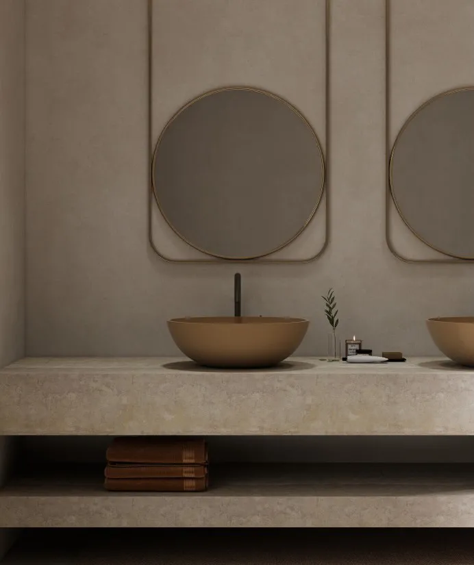 BZ06-01S ROUND High Quality Countertop Solid Surface Wash Basin