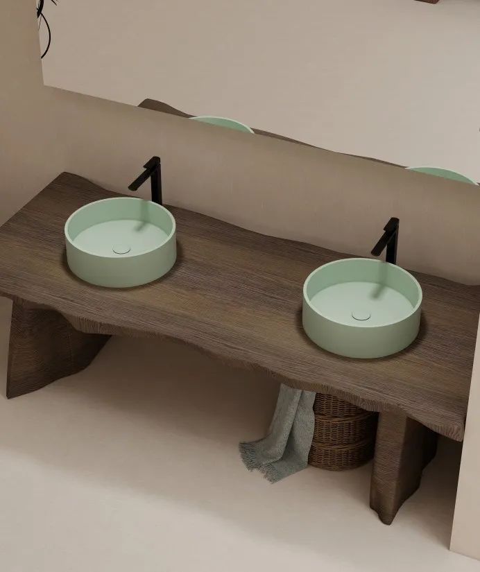 BZ06-02S Round Fashion Countertop Solid Surface Wash Basin