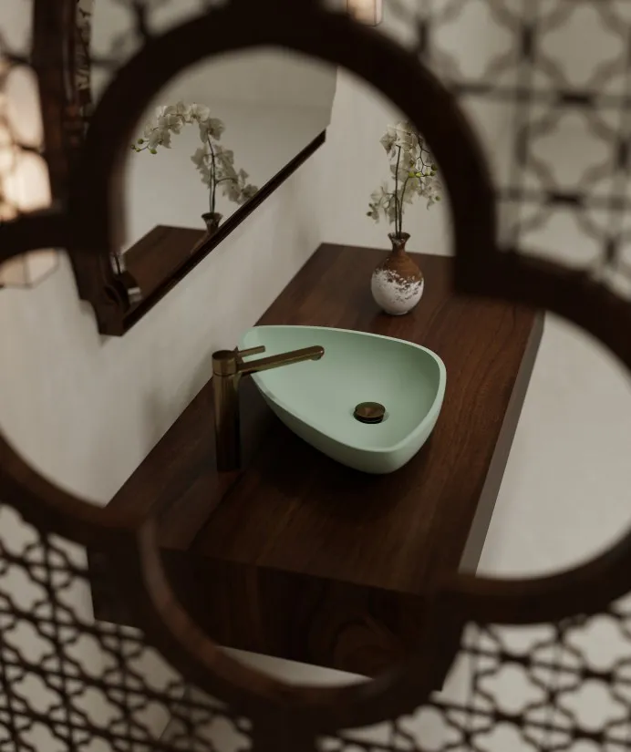 BZ06-03S Triangle Customized Countertop Solid Surface Wash Basin