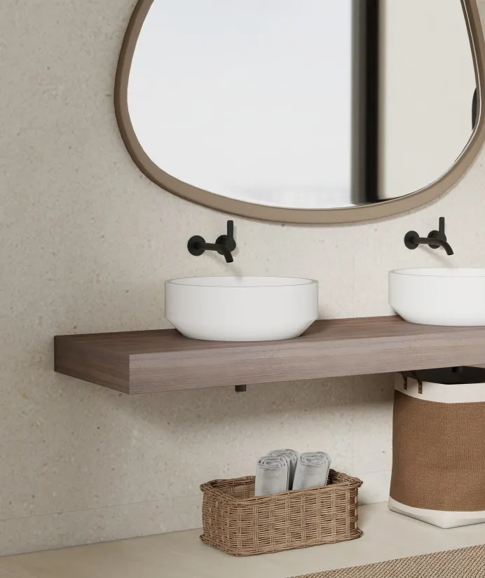 BZ06-04S Diamond Round Countertop Solid Surface Wash Basin