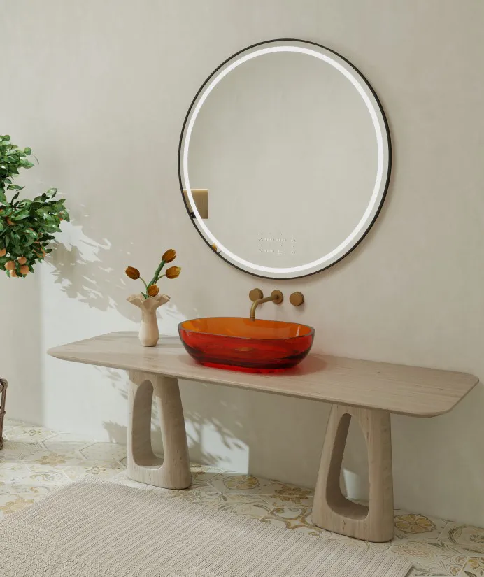 BZ06-07R Crystal Oval Countertop Resin Wash Basin