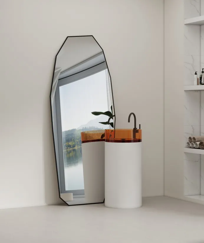 BZ08-06R Classic Round Pedestal Solid Surface Wash Basin