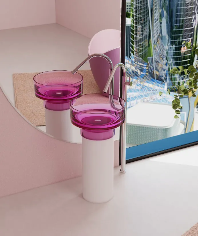 BZ08-07R Luxury Premium Pedestal Solid Surface Wash Basin