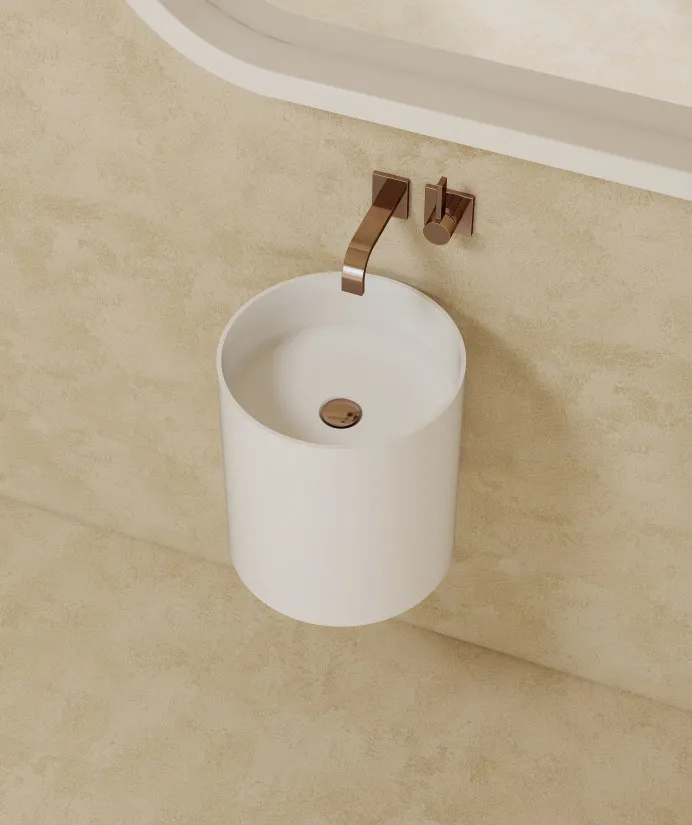 BZ08-02S Wang-hung Round Pedestal Solid Surface Wash Basin