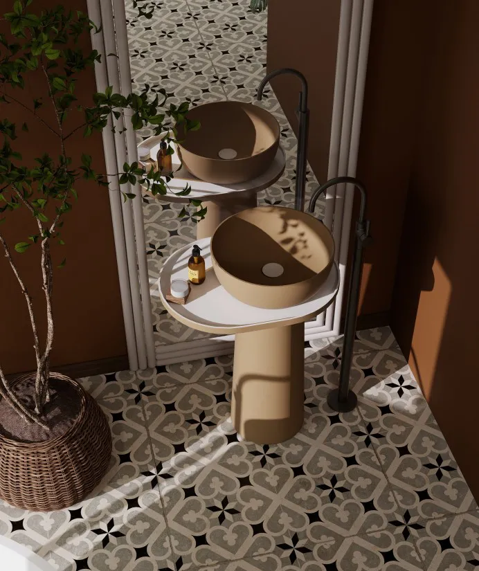 BZ08-04S Fashion Colorful Pedestal Solid Surface Wash Basin