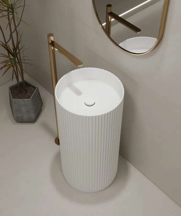 BZ08-05S Pedestal Solid Surface Wash Basin