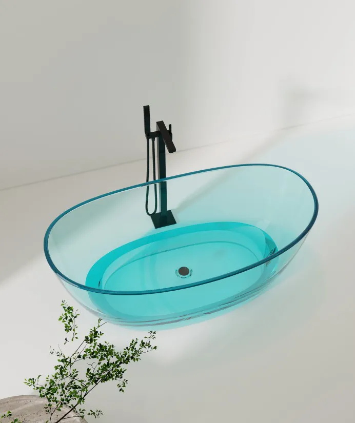 BZ01-11R Oval Smooth Finish Freestanding Resin Bathtub