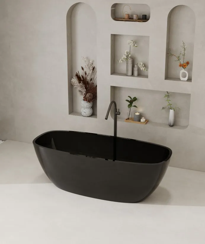 BZ01-14R Rectangular Non-porous Freestanding Resin Bathtub