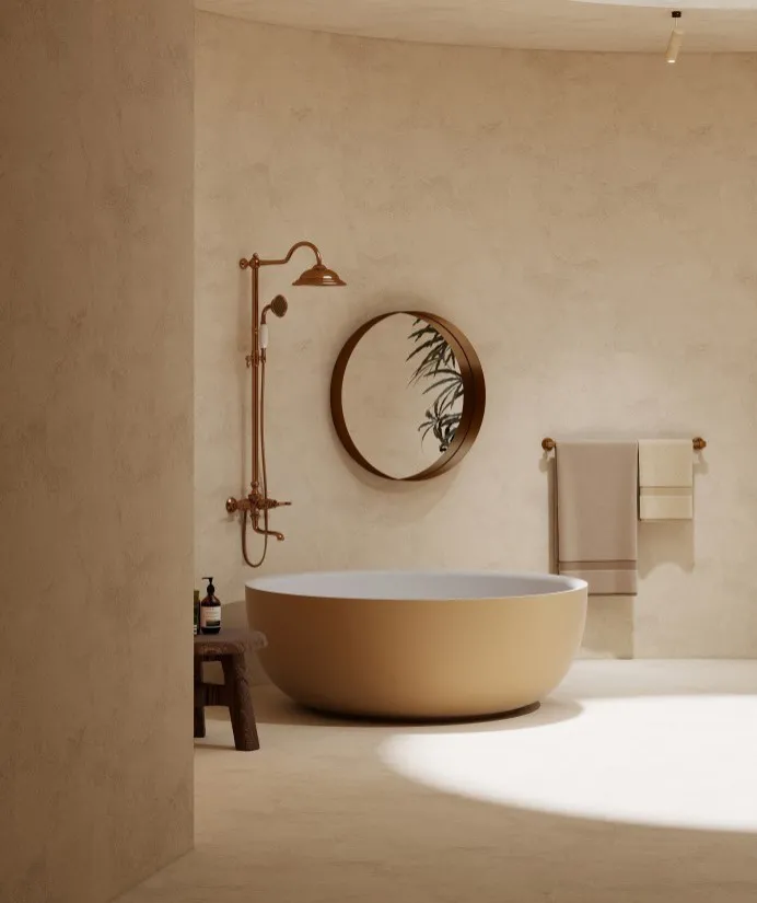 BZ01-02S High Quality Round Freestanding Solid Ssurface Bathtub