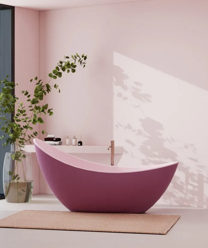 BZ01-04S Moon Shape Designer Freestanding Solid Surface Bathtub