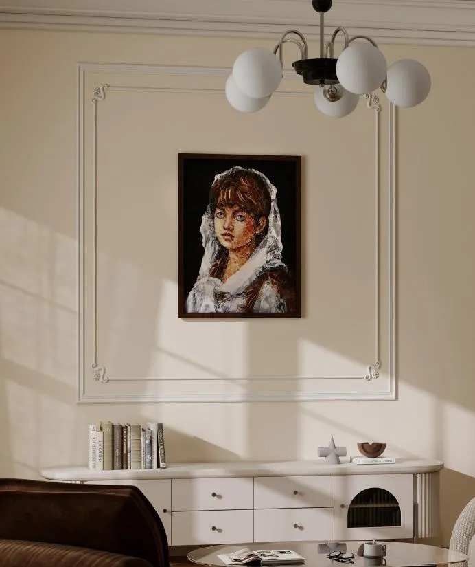 BZ28-06 "Gaze" Natural Stone Mosaic Artwork