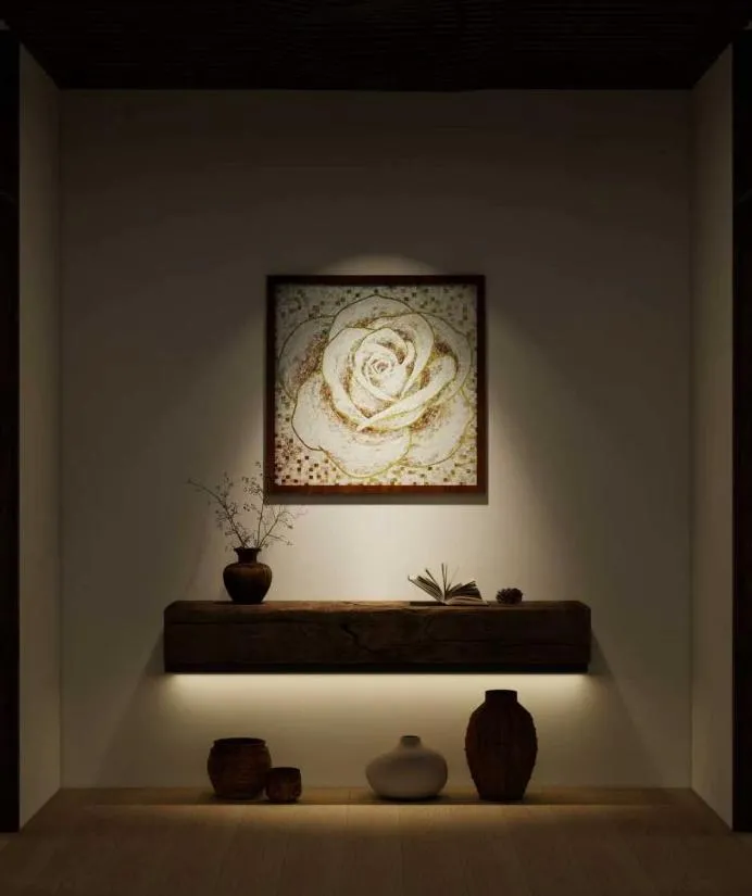 BZ28-11 "White Rose" Classical Handmade Mosaic Artwork