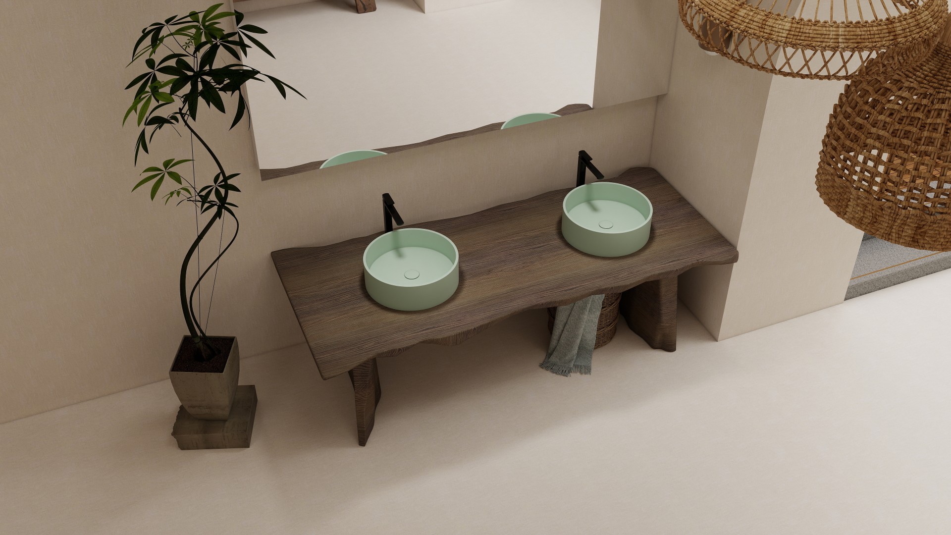 BZ06-02S Countertop Solid Surface Wash Basin