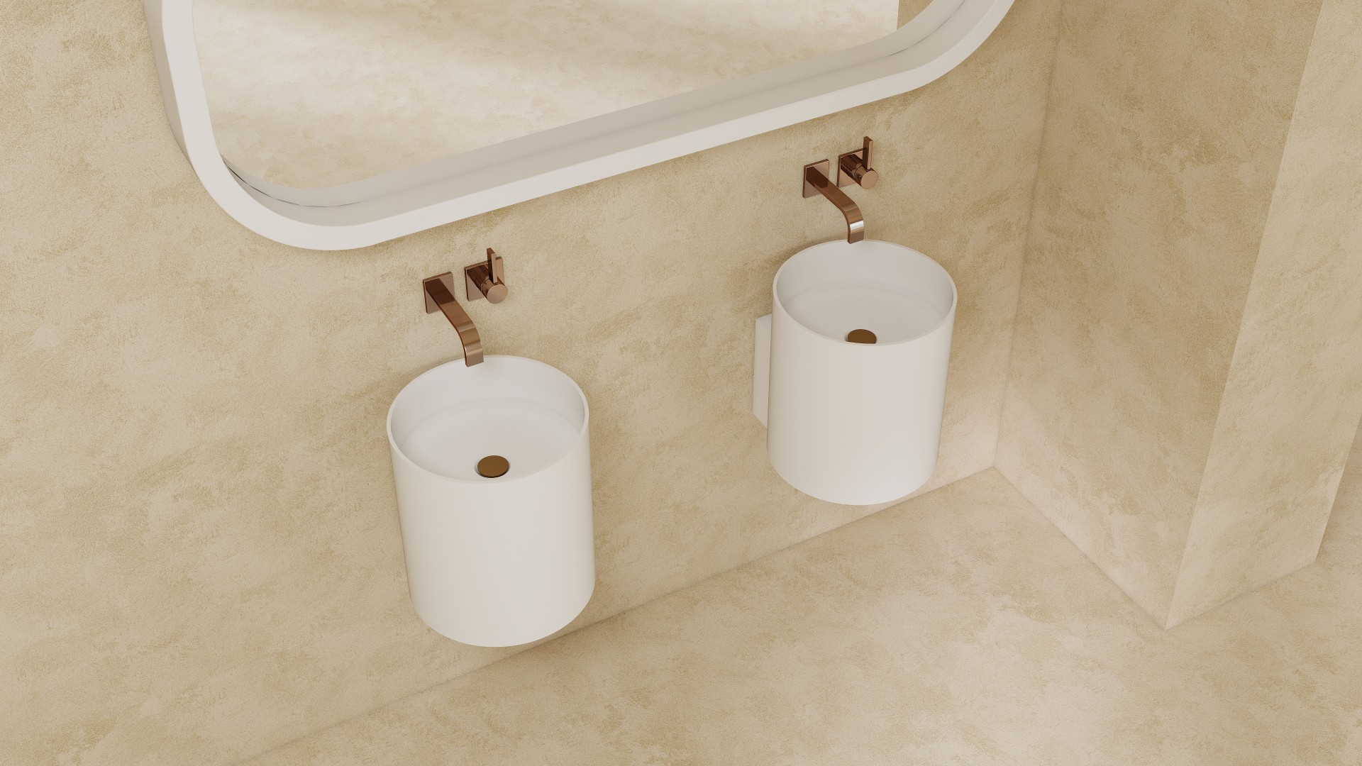 BZ08-02S Pedestal Solid Surface Wash Basin