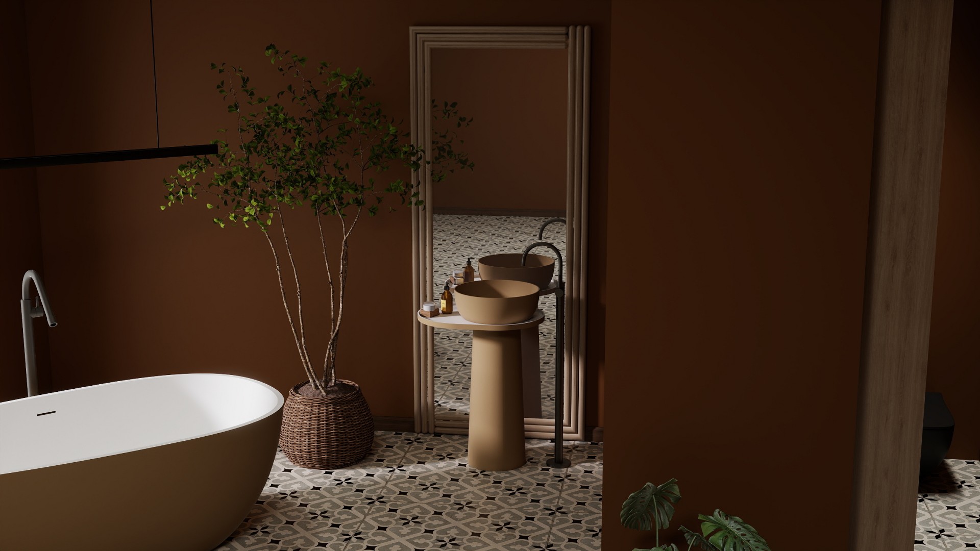 BZ08-04S Pedestal Solid Surface Wash Basin