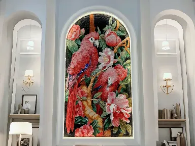 Bathroom with Custom Mosaic Art for commercial and hospitality projects